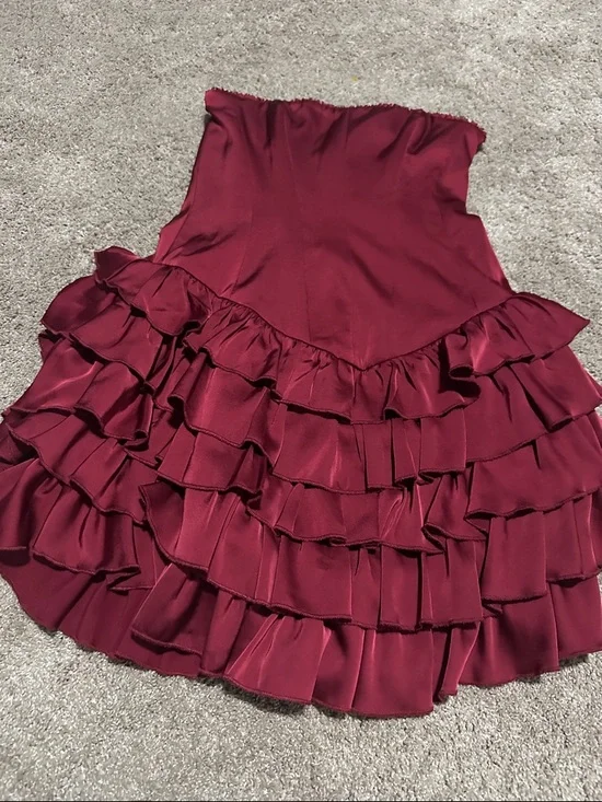 Strapless Ruffle Tiered Mini Dress - Picture 2 of 8